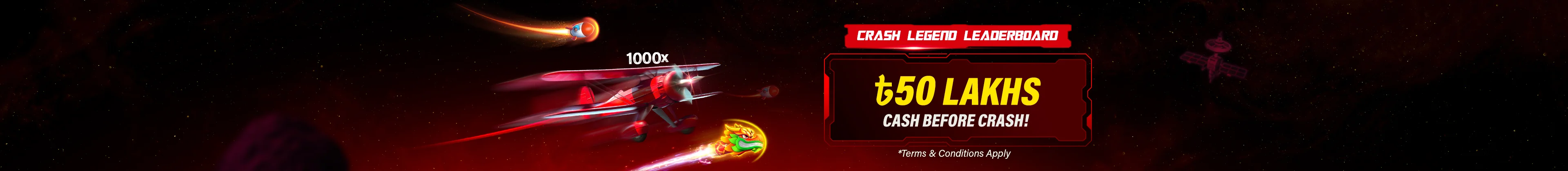 Baji365 Crash Legend Leaderboard banner: ৳50 lakhs, cash before crash
